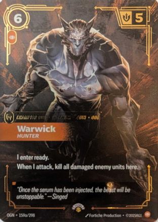 Image of Warwick - Hunter (159a/298) - Riftbound Promotional Cards Foil