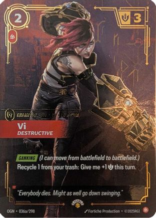 Image of Vi - Destructive (036a/298) - Riftbound Promotional Cards Foil