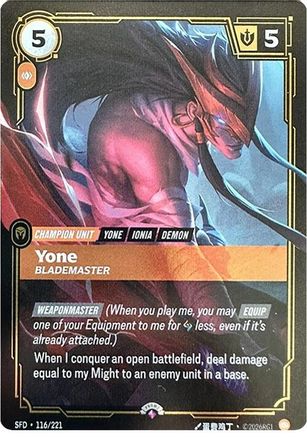 Image of Yone - Blademaster (116/221) - Riftbound Organized Play Promotional Cards