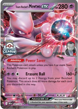Image of Team Rocket's Mewtwo ex 081  - Holofoil League & Championship Cards - Double Rare