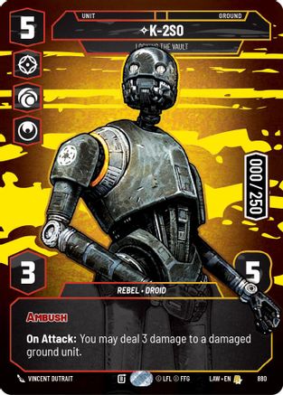 Image of K-2S0 - Locking the Vault (Serialized) (880) - A Lawless Time Foil