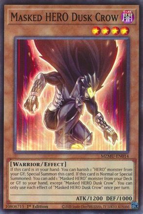 Image of Masked HERO Dusk Crow (MZMU-EN014) - Maze of Muertos 1st Edition