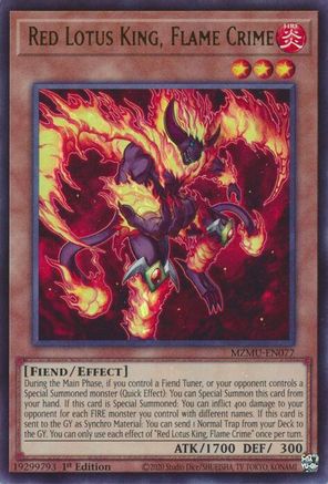 Image of Red Lotus King, Flame Crime (MZMU-EN077) - Maze of Muertos 1st Edition