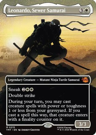 Image of Leonardo, Sewer Samurai (Borderless) (TMT-215) - Teenage Mutant Ninja Turtles