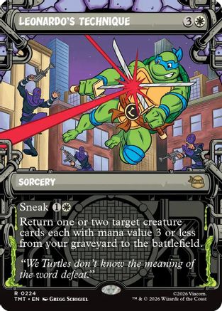 Image of Leonardo's Technique (Showcase) (TMT-224) - Teenage Mutant Ninja Turtles Foil