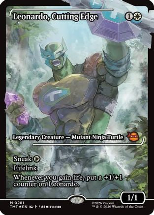 Image of Leonardo, Cutting Edge (Showcase) (TMT-281) - Teenage Mutant Ninja Turtles Foil