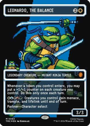 Image of Leonardo, the Balance (0083) (Borderless) (Surge Foil) (TMC-083) - Commander: Teenage Mutant Ninja Turtles Foil