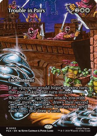 Image of Trouble in Pairs (Borderless) (PZA-003) - Teenage Mutant Ninja Turtles Eternal-Legal Foil