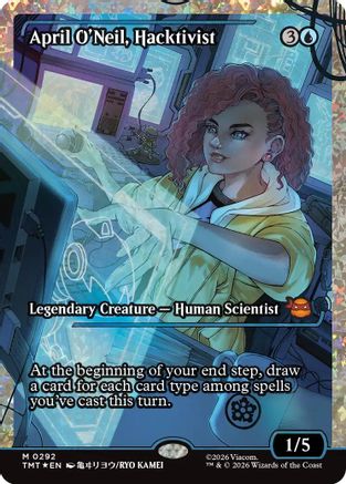 Image of April O'Neil, Hacktivist (0292) (Showcase) (Fracture Foil) (TMT-292) - Teenage Mutant Ninja Turtles Foil