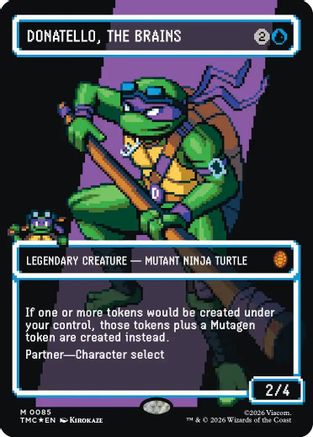 Image of Donatello, the Brains (0085) (Borderless) (Surge Foil) (TMC-085) - Commander: Teenage Mutant Ninja Turtles Foil