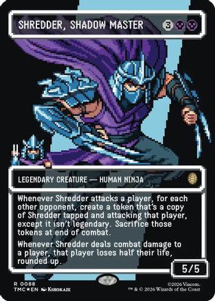 Image of Shredder, Shadow Master (Borderless) (Surge Foil) (TMC-088) - Commander: Teenage Mutant Ninja Turtles Foil