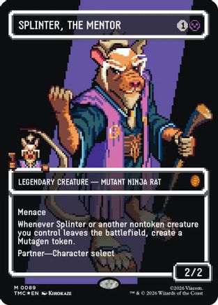 Image of Splinter, the Mentor (0089) (Borderless) (Surge Foil) (TMC-089) - Commander: Teenage Mutant Ninja Turtles Foil