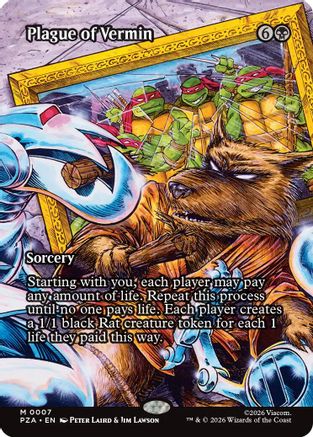 Image of Plague of Vermin (Borderless) (PZA-007) - Teenage Mutant Ninja Turtles Eternal-Legal