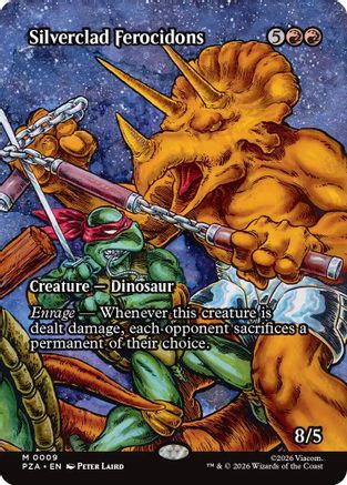 Image of Silverclad Ferocidons (Borderless) (PZA-009) - Teenage Mutant Ninja Turtles Eternal-Legal Foil