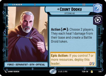 Image of Count Dooku - Offering Aid (1/84) - Twin Suns