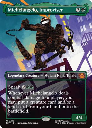 Image of Michelangelo, Improviser (Borderless) (TMT-219) - Teenage Mutant Ninja Turtles