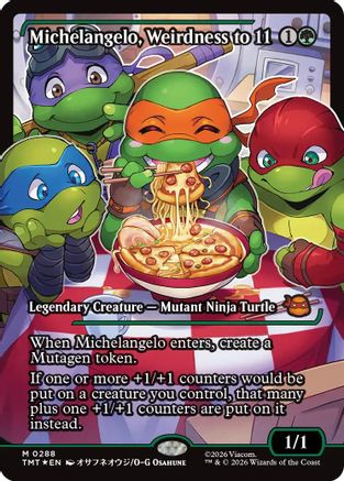 Image of Michelangelo, Weirdness to 11 (Showcase) (TMT-288) - Teenage Mutant Ninja Turtles Foil
