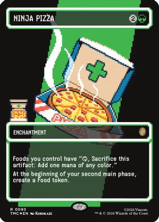 Image of Ninja Pizza (Borderless) (Surge Foil) (TMC-093) - Commander: Teenage Mutant Ninja Turtles Foil