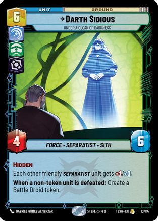 Image of Darth Sidious - Under a Cloak of Darkness (13/84) - Twin Suns