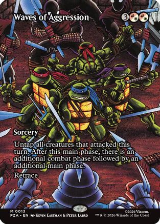 Image of Waves of Aggression (Borderless) (PZA-013) - Teenage Mutant Ninja Turtles Eternal-Legal