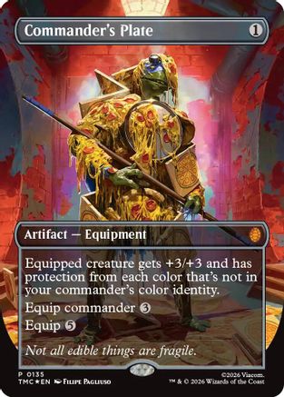 Image of Commander's Plate (Borderless) (TMC-135) - Commander: Teenage Mutant Ninja Turtles Foil