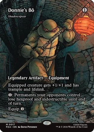 Image of Donnie's Bo - Shadowspear (Borderless) (PZA-017) - Teenage Mutant Ninja Turtles Eternal-Legal Foil