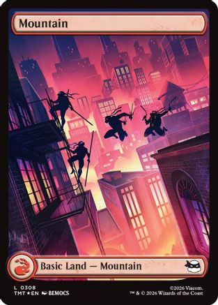 Image of Mountain (0308) (Surge Foil) (TMT-308) - Teenage Mutant Ninja Turtles Foil