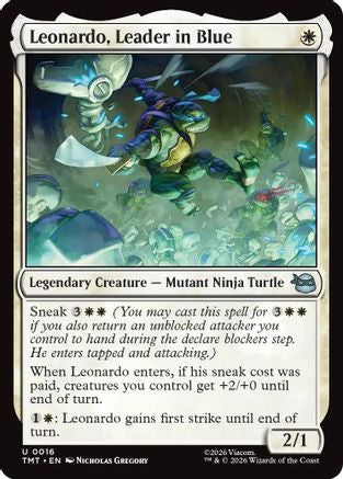 Image of Leonardo, Leader in Blue (TMT-016) - Teenage Mutant Ninja Turtles Foil