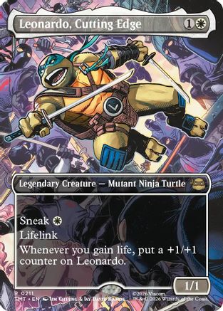 Image of Leonardo, Cutting Edge (Borderless) (TMT-211) - Teenage Mutant Ninja Turtles Foil