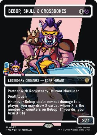 Image of Bebop, Skull & Crossbones (Borderless) (Surge Foil) (TMC-087) - Commander: Teenage Mutant Ninja Turtles Foil