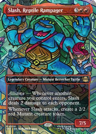 Image of Slash, Reptile Rampager (Borderless) (TMT-208) - Teenage Mutant Ninja Turtles