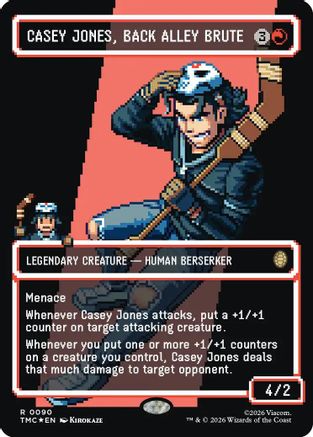 Image of Casey Jones, Back Alley Brute (Borderless) (Surge Foil) (TMC-090) - Commander: Teenage Mutant Ninja Turtles Foil