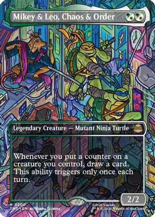 Image of Mikey & Leo, Chaos & Order (Borderless) (TMT-200) - Teenage Mutant Ninja Turtles Foil