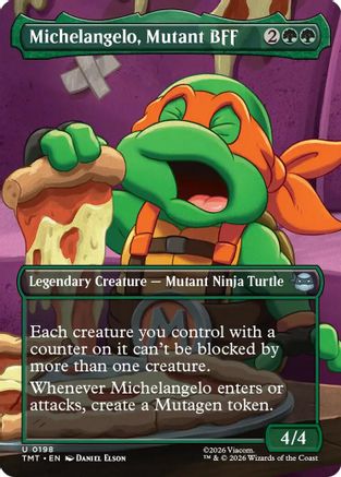 Image of Michelangelo, Mutant BFF (Borderless) (TMT-198) - Teenage Mutant Ninja Turtles Foil