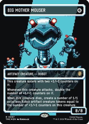 Image of Big Mother Mouser (Borderless) (Surge Foil) (TMC-097) - Commander: Teenage Mutant Ninja Turtles Foil