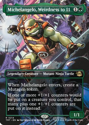 Image of Michelangelo, Weirdness to 11 (Borderless) (TMT-214) - Teenage Mutant Ninja Turtles Foil