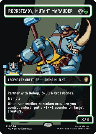 Image of Rocksteady, Mutant Marauder (Borderless) (Surge Foil) (TMC-094) - Commander: Teenage Mutant Ninja Turtles Foil