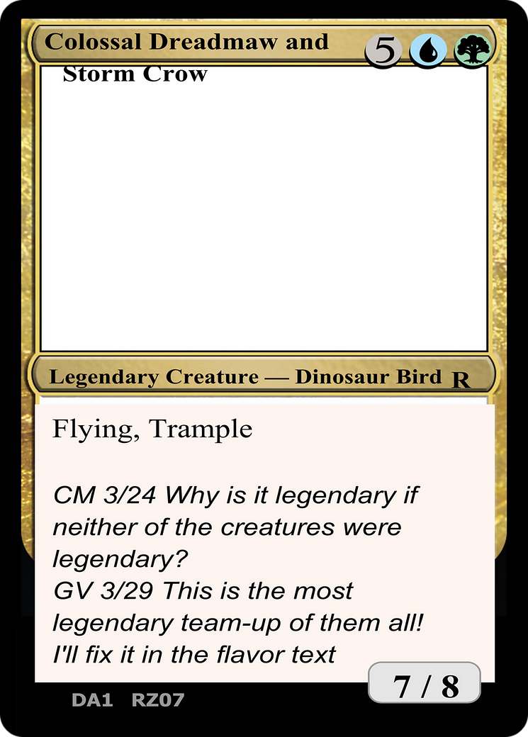 Image of Colossal Dreadmaw and Storm Crow (UNK-RZ07A) - Unknown Event