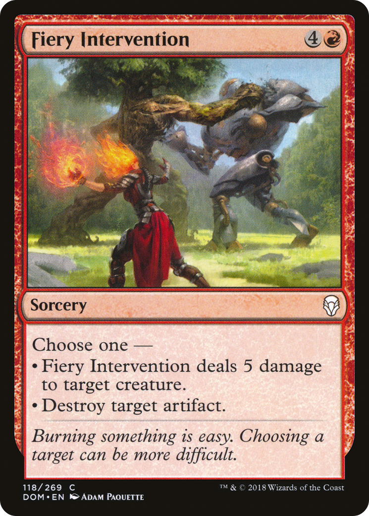 Image of Fiery Intervention (DOM-118) - Dominaria Foil