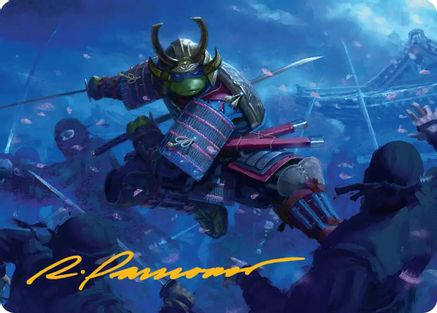 Image of Leonardo, Sewer Samurai Art Card (1/54) (Gold-Stamped Signature) (ASTMT-001) - Art Series: Teenage Mutant Ninja Turtles