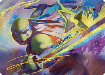 Image of Leonardo's Technique Art Card (Gold-Stamped Signature) (ASTMT-002) - Art Series: Teenage Mutant Ninja Turtles