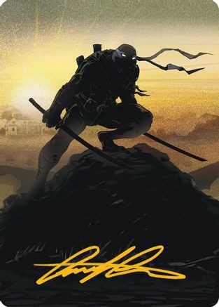 Image of Leonardo, Sewer Samurai Art Card (20/54) (Gold-Stamped Signature) (ASTMT-020) - Art Series: Teenage Mutant Ninja Turtles
