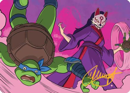 Image of Kitsune's Technique Art Card (Gold-Stamped Signature) (ASTMT-024) - Art Series: Teenage Mutant Ninja Turtles