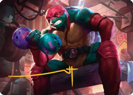 Image of Raphael, Tough Turtle Art Card (Gold-Stamped Signature) (ASTMT-009) - Art Series: Teenage Mutant Ninja Turtles