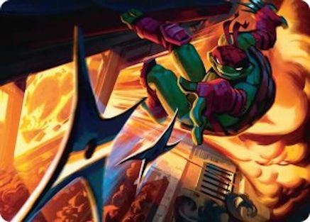 Image of Storm of Steel Art Card (ASTMT-048) - Art Series: Teenage Mutant Ninja Turtles
