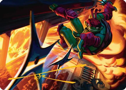 Image of Storm of Steel Art Card (Gold-Stamped Signature) (ASTMT-048) - Art Series: Teenage Mutant Ninja Turtles