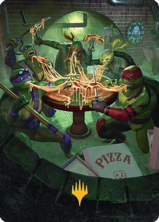 Image of Food Chain Art Card (Gold-Stamped) (ASTMT-033) - Art Series: Teenage Mutant Ninja Turtles