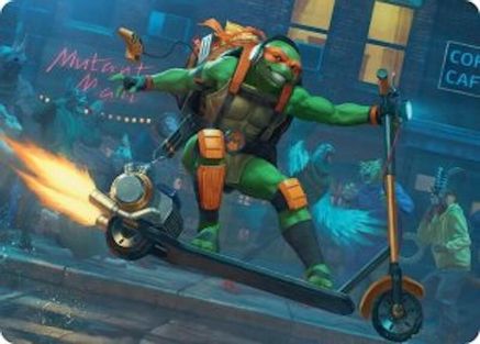 Image of Michelangelo, On the Scene Art Card (ASTMT-049) - Art Series: Teenage Mutant Ninja Turtles