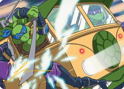 Image of Don & Leo, Problem Solvers Art Card (Gold-Stamped Signature) (ASTMT-030) - Art Series: Teenage Mutant Ninja Turtles