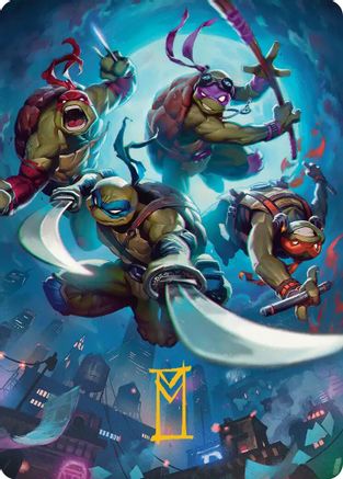 Image of Heroes in a Half Shell Art Card (Gold-Stamped Signature) (ASTMT-041) - Art Series: Teenage Mutant Ninja Turtles